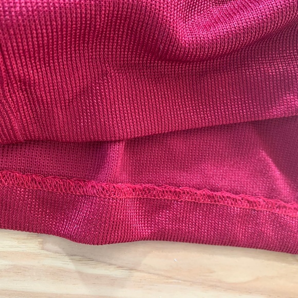 80s NWOT vintage deep red flowy maxi dress - Picture 4 of 8